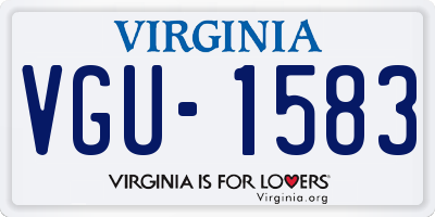 VA license plate VGU1583
