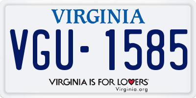 VA license plate VGU1585