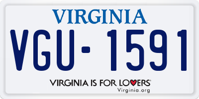VA license plate VGU1591