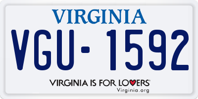 VA license plate VGU1592