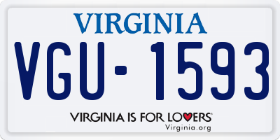 VA license plate VGU1593