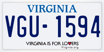 VA license plate VGU1594