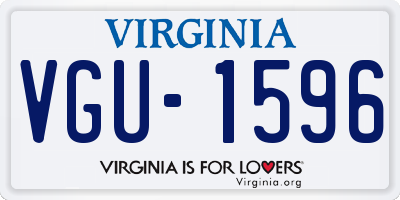 VA license plate VGU1596