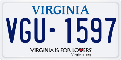 VA license plate VGU1597