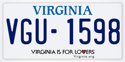 VA license plate VGU1598