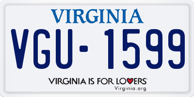 VA license plate VGU1599