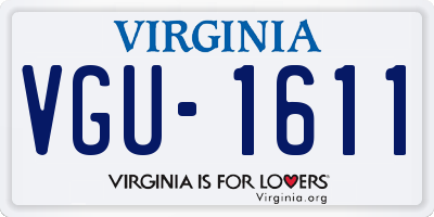 VA license plate VGU1611
