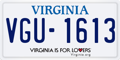 VA license plate VGU1613