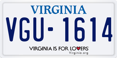 VA license plate VGU1614