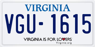 VA license plate VGU1615