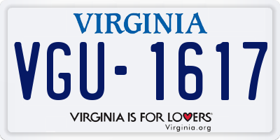 VA license plate VGU1617