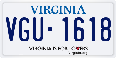 VA license plate VGU1618