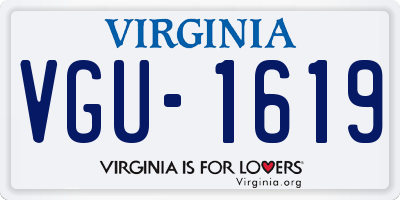 VA license plate VGU1619