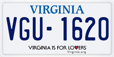 VA license plate VGU1620