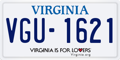 VA license plate VGU1621
