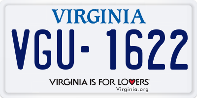 VA license plate VGU1622