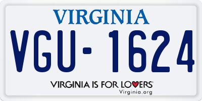 VA license plate VGU1624