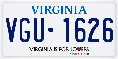VA license plate VGU1626