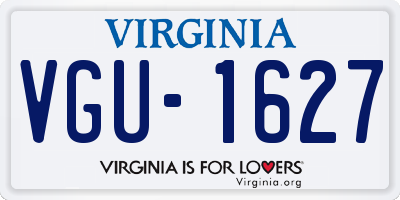 VA license plate VGU1627