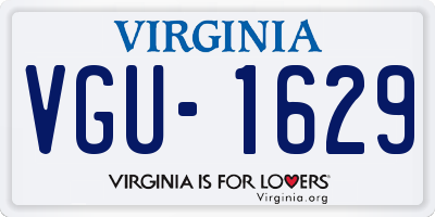 VA license plate VGU1629