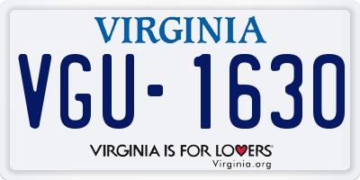 VA license plate VGU1630
