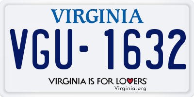 VA license plate VGU1632