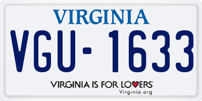 VA license plate VGU1633