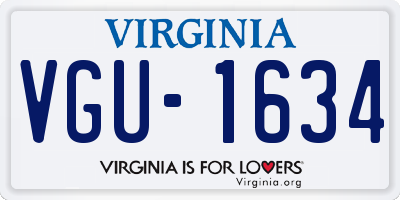 VA license plate VGU1634