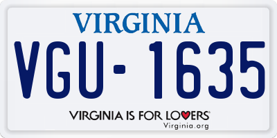 VA license plate VGU1635