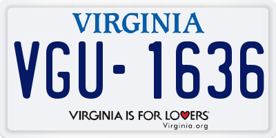 VA license plate VGU1636