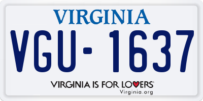 VA license plate VGU1637