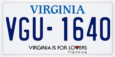 VA license plate VGU1640