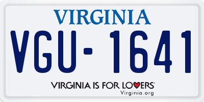 VA license plate VGU1641