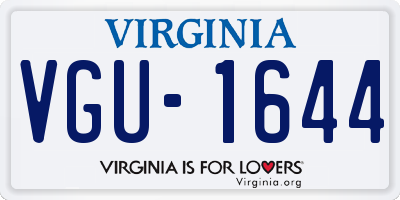 VA license plate VGU1644