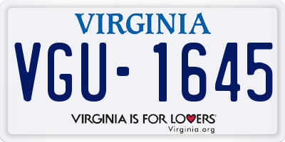 VA license plate VGU1645