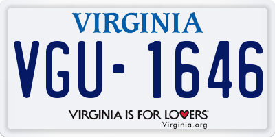 VA license plate VGU1646