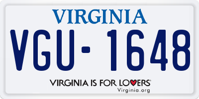 VA license plate VGU1648