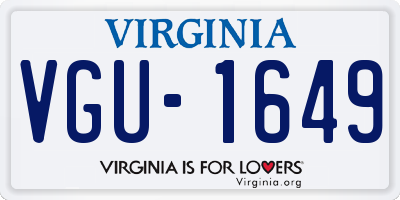 VA license plate VGU1649
