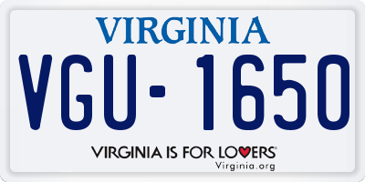 VA license plate VGU1650