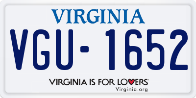 VA license plate VGU1652