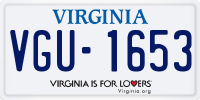 VA license plate VGU1653