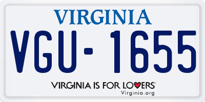 VA license plate VGU1655