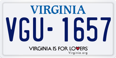 VA license plate VGU1657