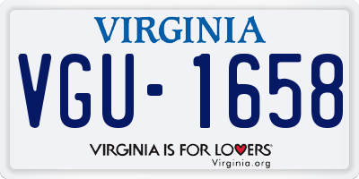 VA license plate VGU1658