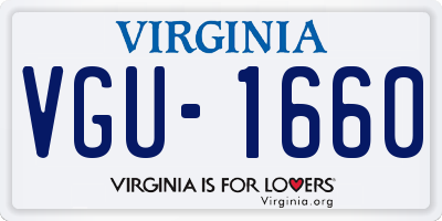 VA license plate VGU1660