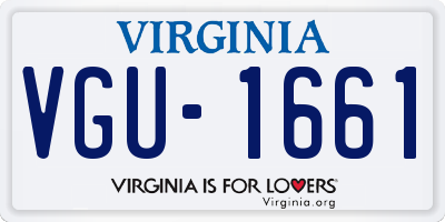 VA license plate VGU1661