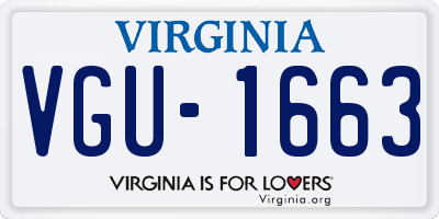 VA license plate VGU1663