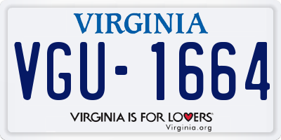VA license plate VGU1664