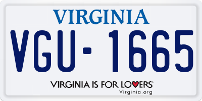 VA license plate VGU1665
