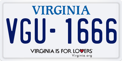VA license plate VGU1666